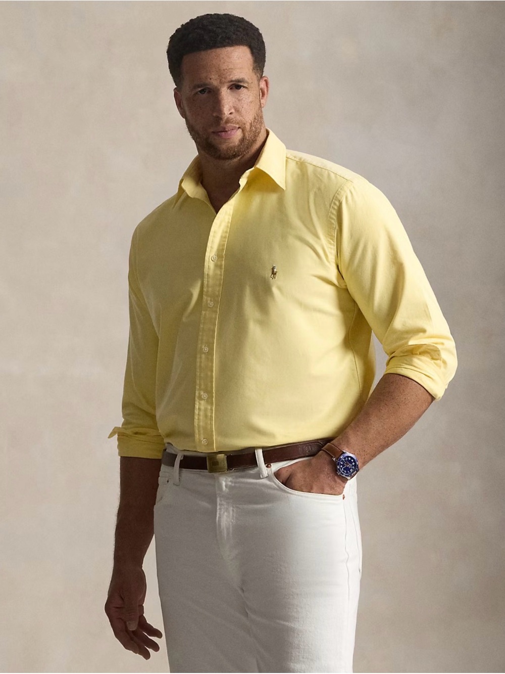 Ralph Lauren The Iconic Oxford Shirt Yellow Button Down Classic Fit Large Tall